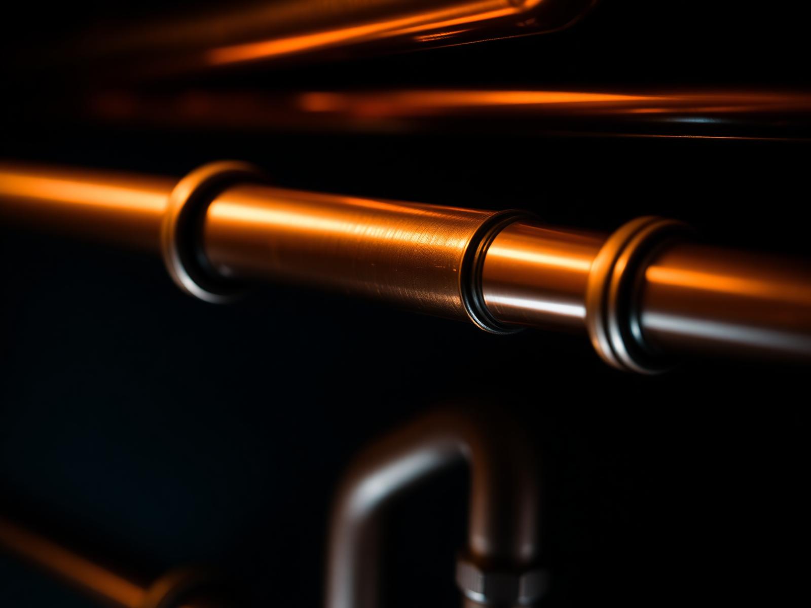 Polished copper plumbing